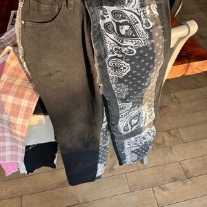 Black and bandanna pattern jeans